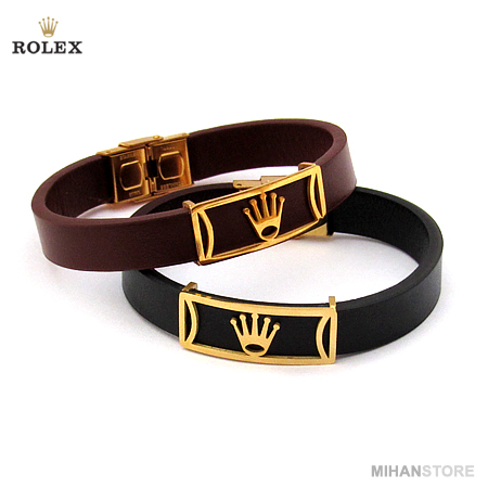 دستبند چرم طرح رولکس Rolex