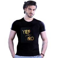 خرید پستی تی شرت مردانه طرح Yes or No 
