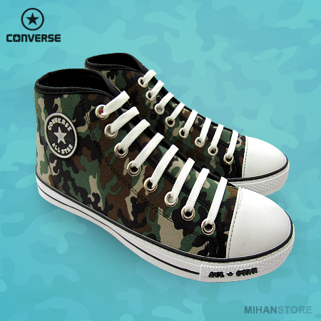کفش مردانه آل استار طرح ارتشی All Star Camouflage Shoes