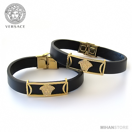 دستبند چرم طرح ورساچه Versace