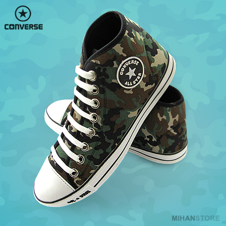 کفش مردانه آل استار طرح ارتشی All Star Camouflage Shoes