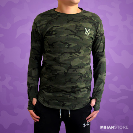 بلوز مردانه طرح ارتشی Camouflage Sleeve Shirts