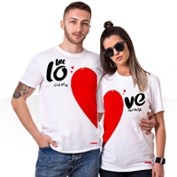خرید پستی ست تی شرت مردانه و زنانه Love