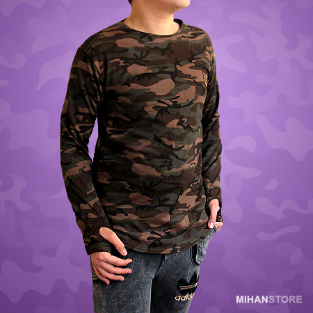 بلوز مردانه طرح ارتشی Men Camouflage Sleeve Shirts