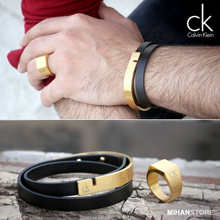 خرید دستبند چرم استیل Calvin Klein