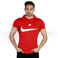 خرید پستی تی شرت کلاه دار Nike طرح Red