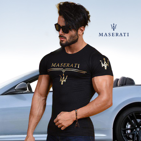 خرید پستی تی شرت مردانه طرح Maserati