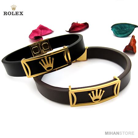دستبند چرم طرح رولکس Rolex