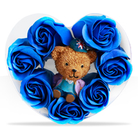 خرید پستی پکیج کادویی خرس و گل عطری طرح Romantic