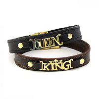 خرید پستی دستبند چرم طرح King و Queen